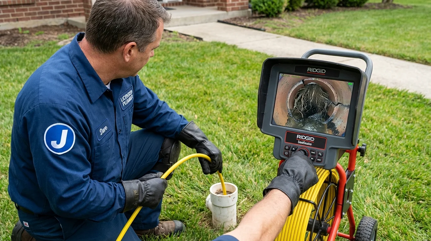 Sewer camera inspection being performed by Johns Plumbing LLC in Nokomis